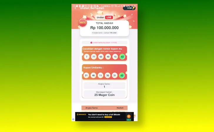 undian MAGER 100 juta