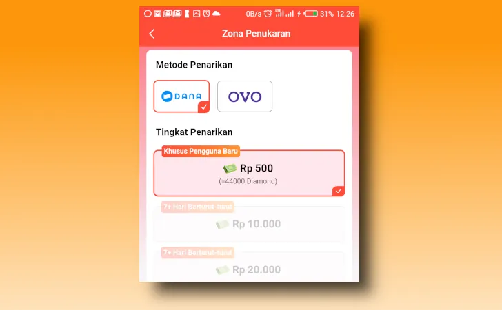 cara menarik uang di FreeReels ke DANA