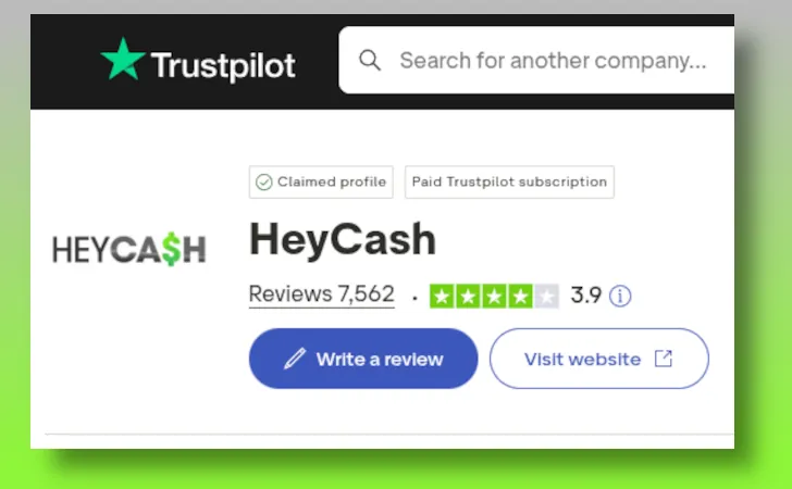 HeyCash di Trustpilot