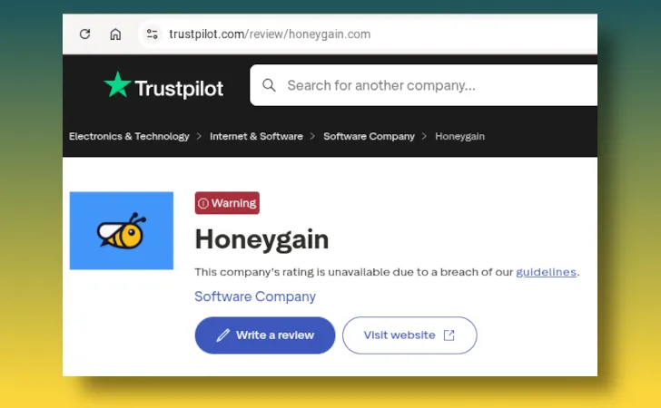 Honeygain Trustpilot