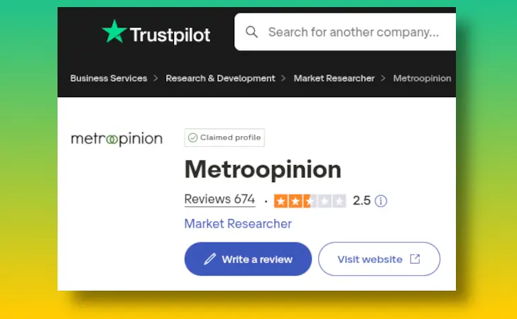 MetroOpinion di Trustpilot