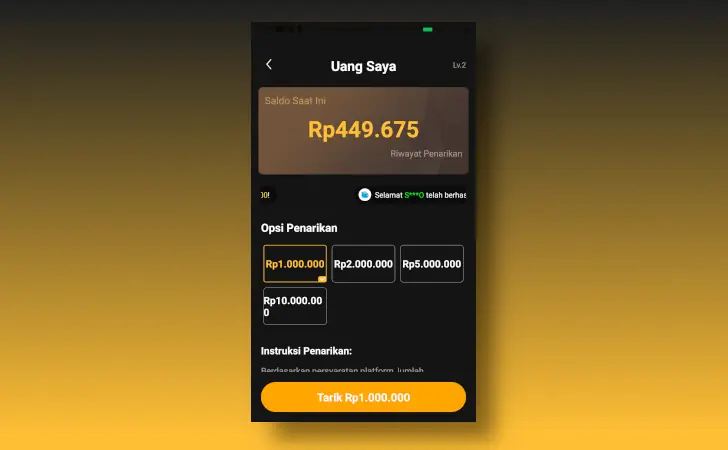 minimum penarikan Gold Drama