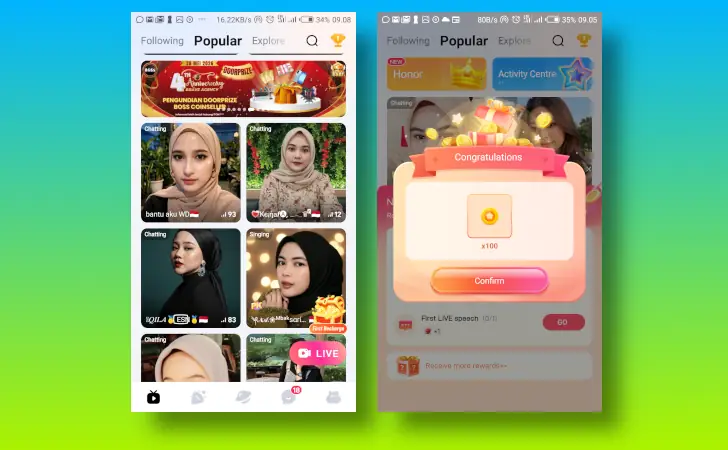 pengalaman menggunakan Poppo Live