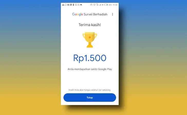 sistem penghasilan Google Survei Berhadiah