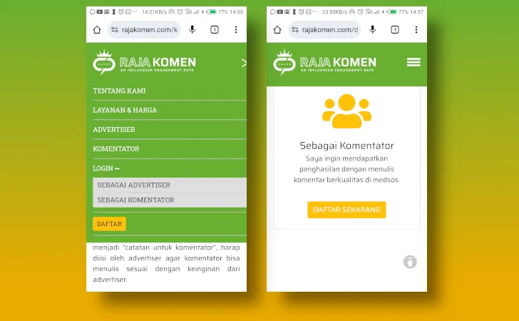 daftar RajaKomen