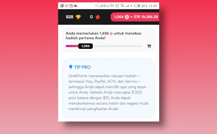 Grabpoints menghasilkan uang
