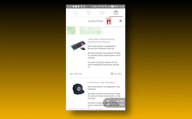 lucky draw Cashpop