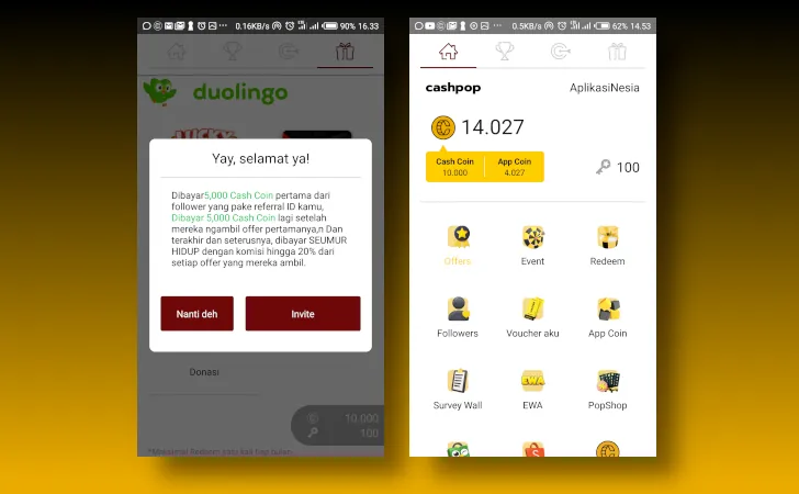 pengalaman menggunakan Cashpop