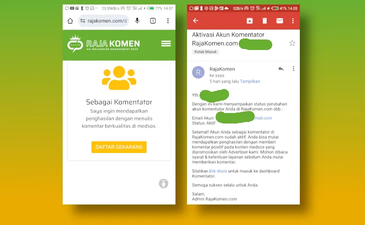 pengalaman menggunakan RajaKomen