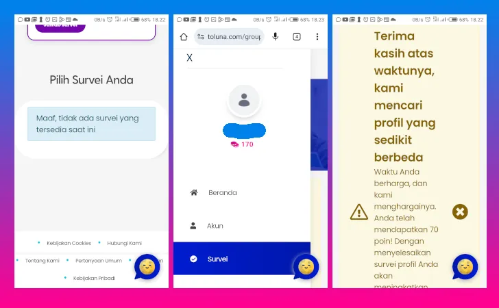 pengalaman menggunakan Toluna
