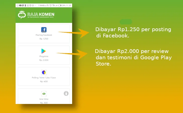RajaKomen menghasilkan uang