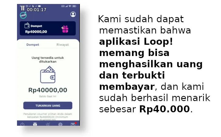aplikasi Loop bisa menghasilkan uang