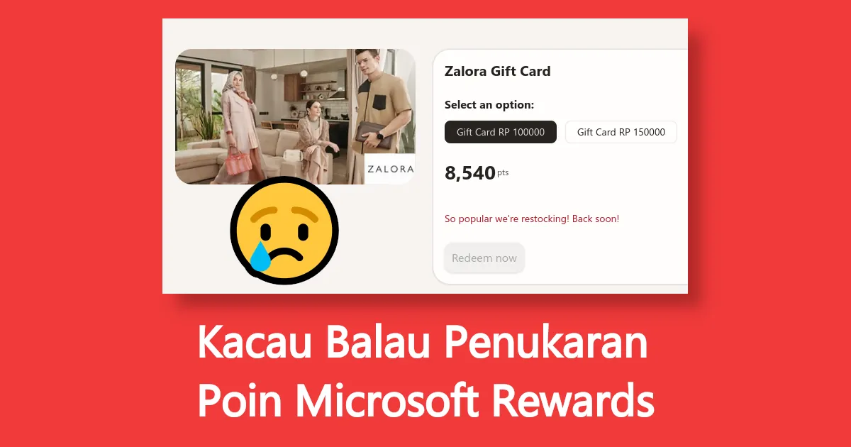 kacau balau penukaran poin Microsoft Rewards